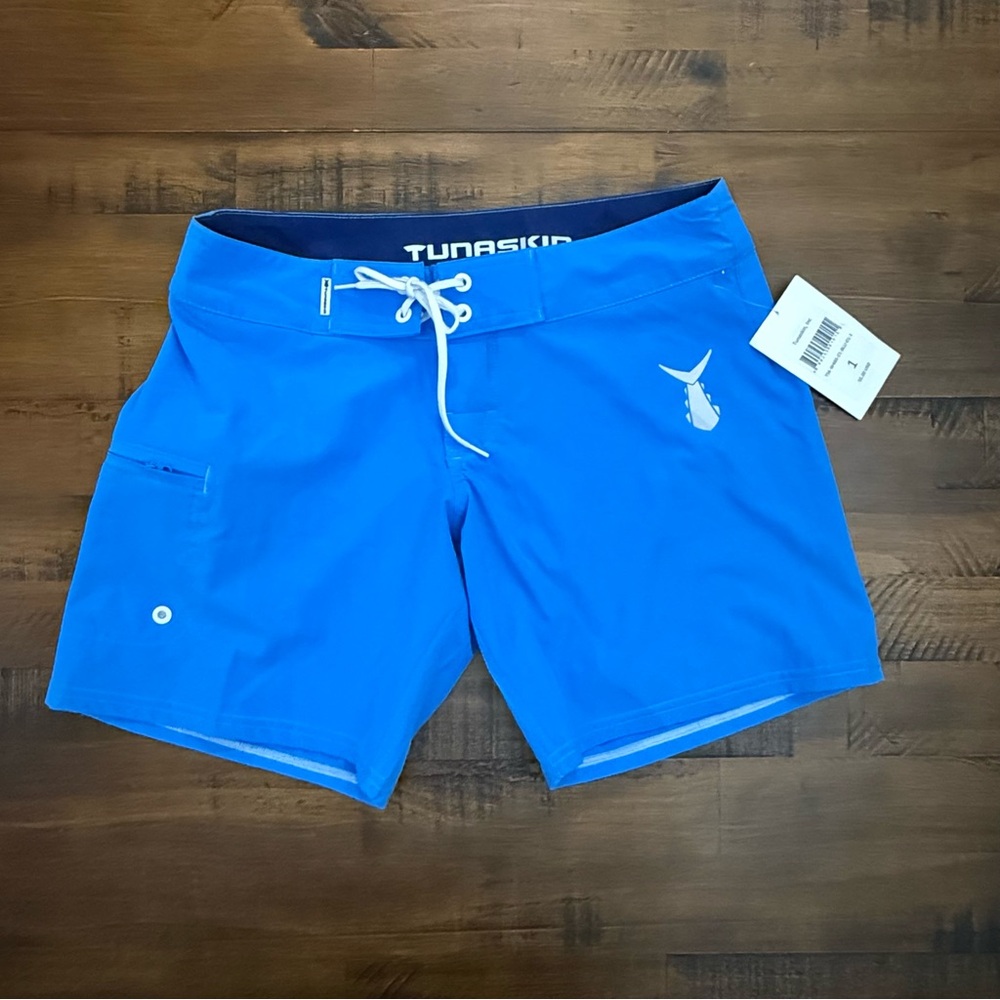 NWT Women's Tunaskin turquoise Board Shorts Aquatic Sports Swim  Surf Size 1‎